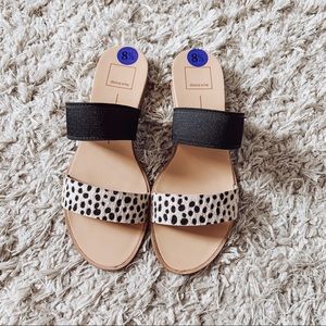 Dolce Vita Leopard Slide On Sandals